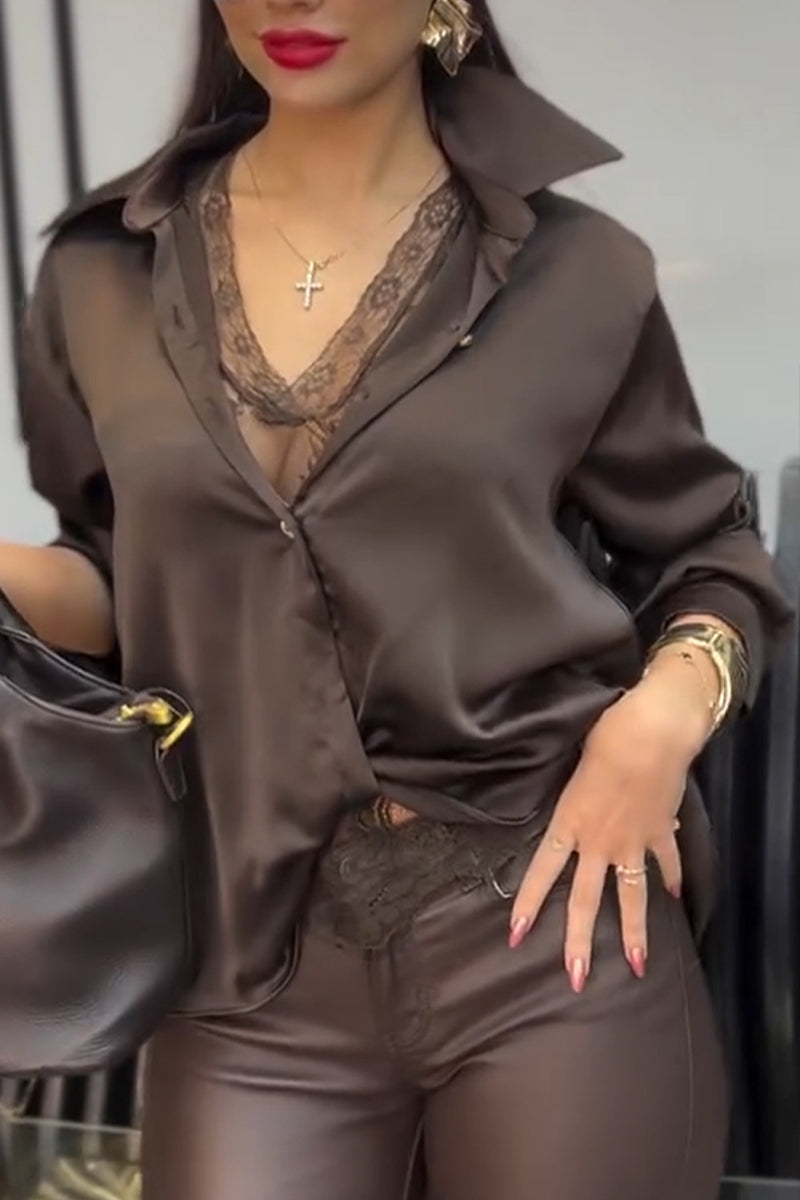 Women Collar Two-piece Casual Top