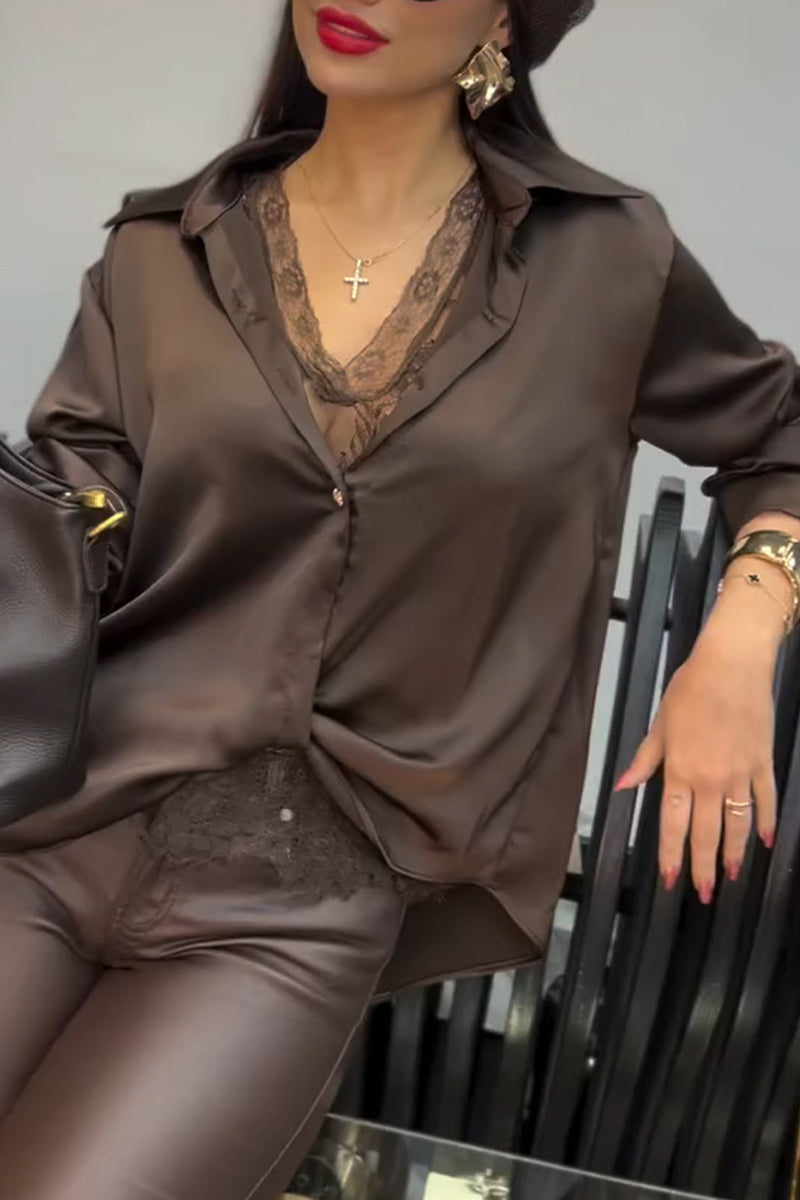 Women Collar Two-piece Casual Top