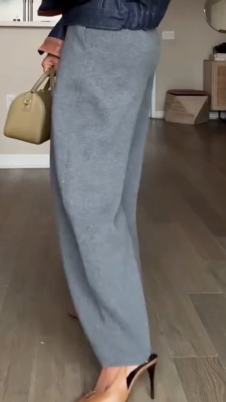 Women Solid Color Commuting Casual Pants