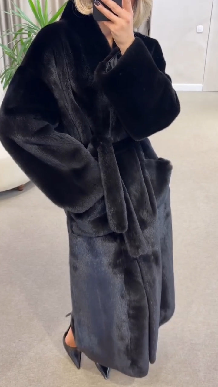 Women Solid Color Casual Plush Coat