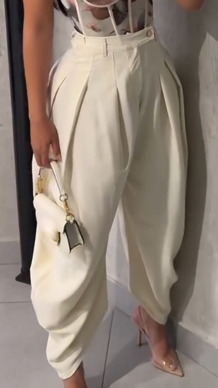 Women High Waist Wide Leg Casual Pants