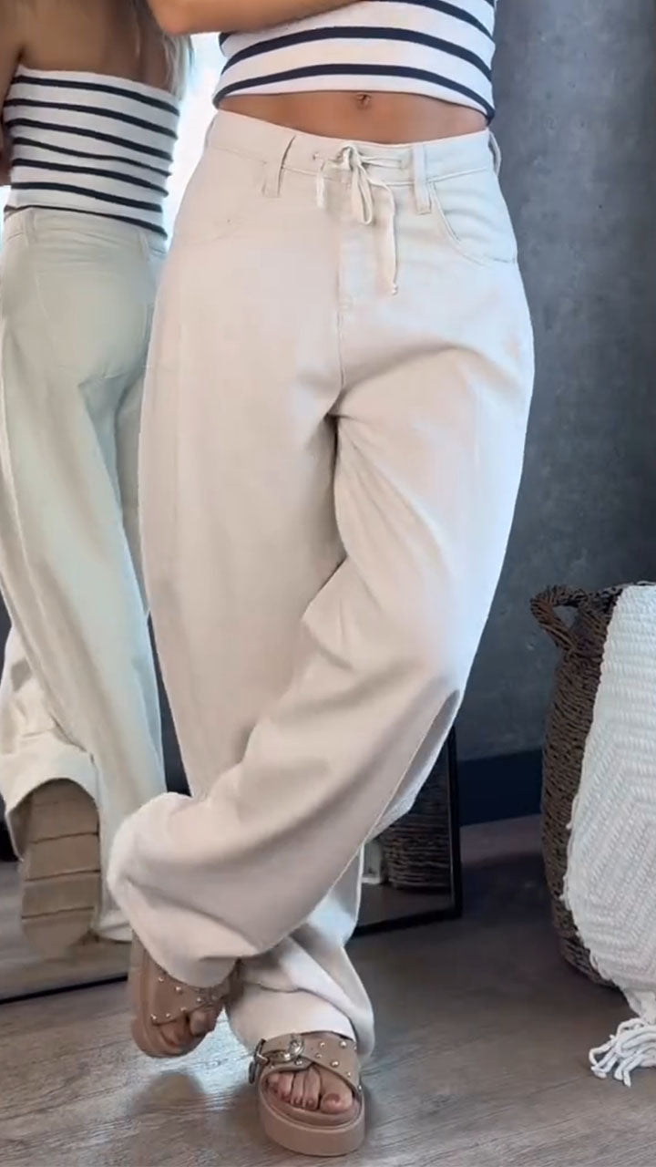 Women Solid Color Loose Casual Pants