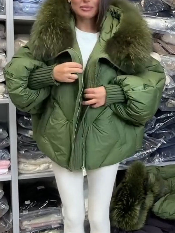 Womens Hooded Plush Casual Cotton Jacket