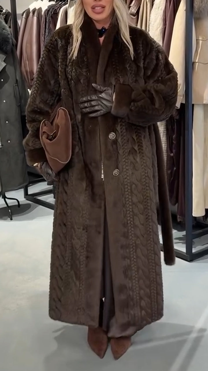 Women Weave Temperament Casual Plush Coat