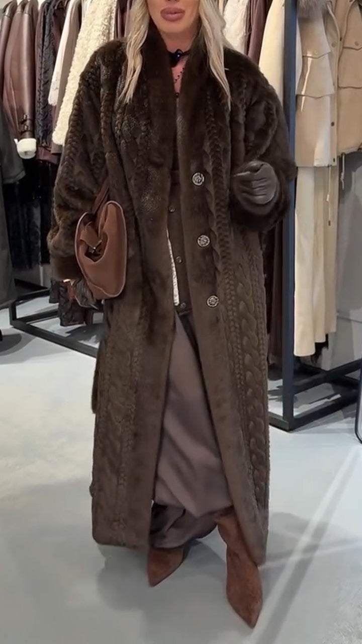 Women Weave Temperament Casual Plush Coat