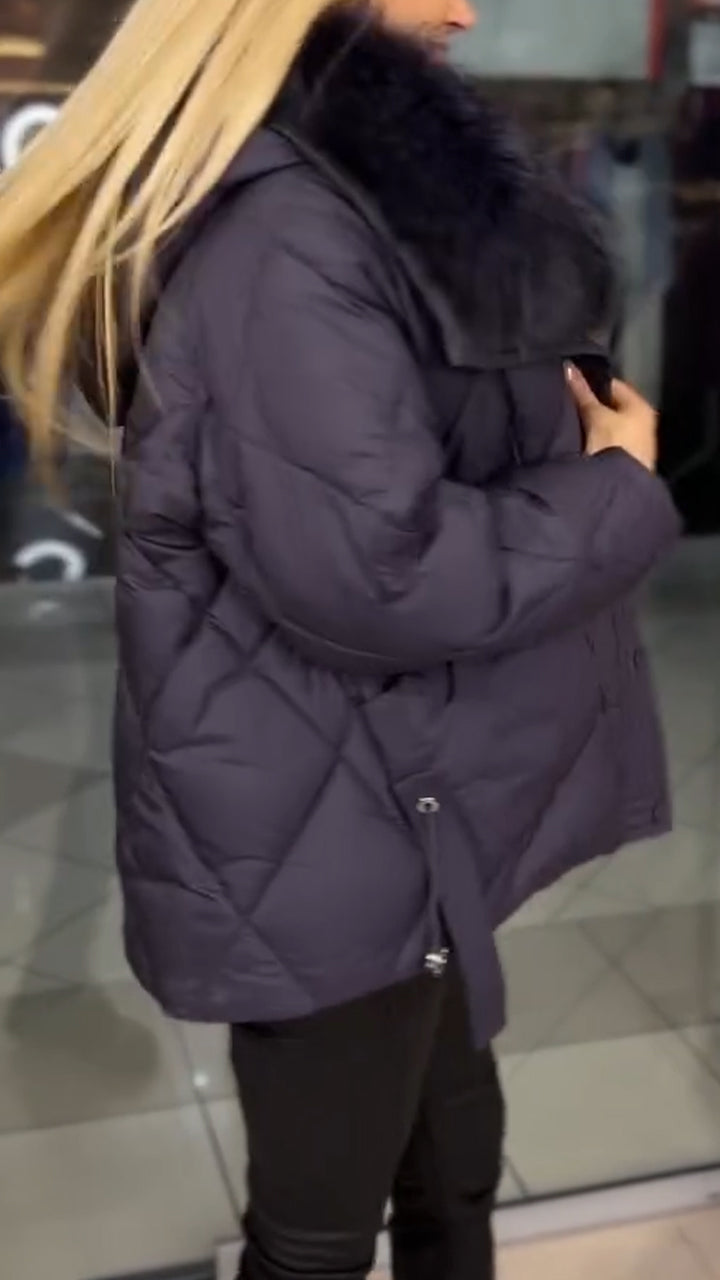 Women Laple Collar Plush Casual Cotton Coat