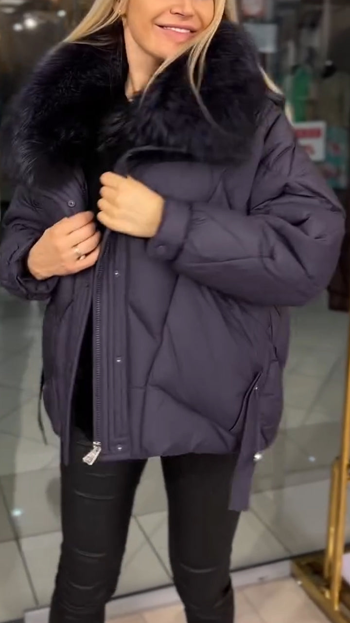 Women Laple Collar Plush Casual Cotton Coat