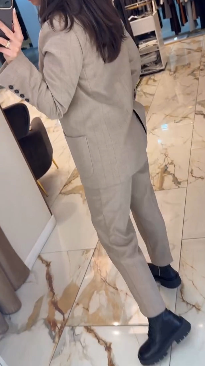 Women Stand Collar Jacket+ Pants Temperament Commuting Suit