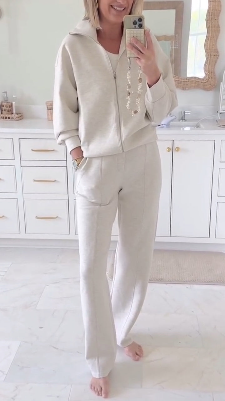 Women Collar Jacket+ Pants Casual Suit