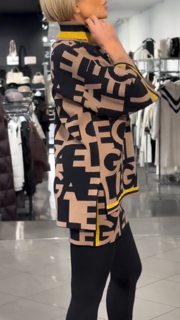 Women Round Neck Printed Top+ Skirt Casual Set