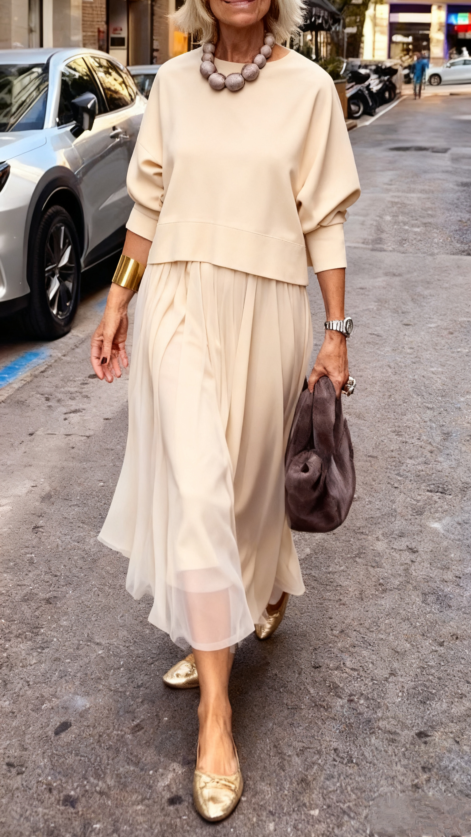 Women Inner Dress + Top Casual Suit