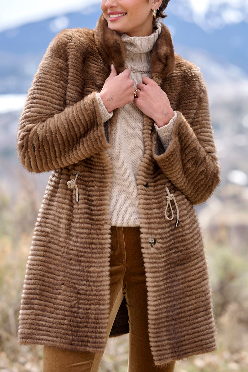 Women Standing Collar Temperament Casual Plush Coat